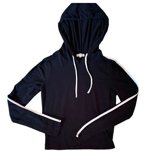 Heart & Hips l Girl’s Hoodie l Black w/White stripes l Small l EUC - Picture 1 of 6